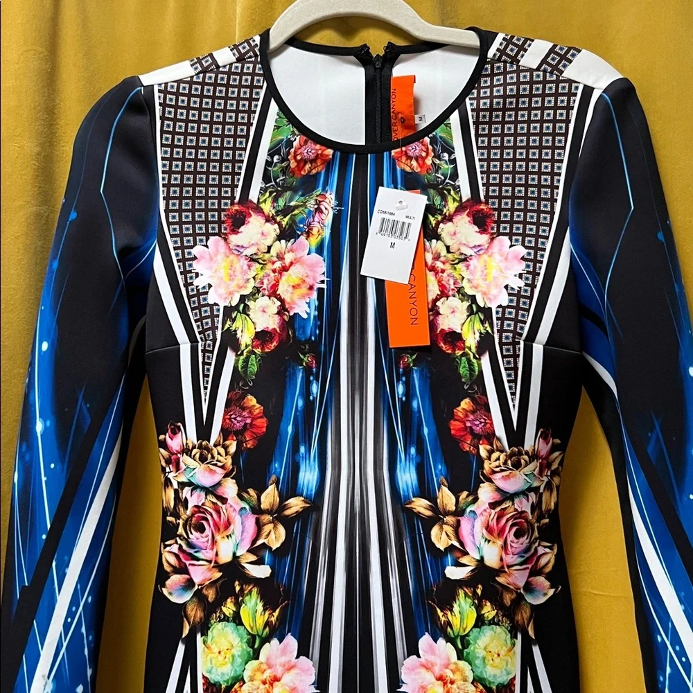 Clover Canyon Floral/ Mixed Print Long Sleeve Dress - Picture 3 of 9